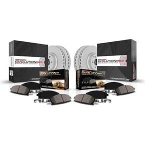 Power Stop CRK6762 الأمامي والخلفي Z17 Evolution دوارات الفرامل المطلية هندسيًا ومجموعة منصات الفرامل لعام 2016 2017 Crosstrek | 2014-2018 فورستر 2.5 لتر فقط | 2013-2015 الخامس عشر كروستريك
