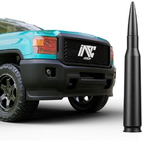50 Cal Antenna لجميع السنوات Ford F-150 F-250 F-350 Super Duty ، 2021-2024 Ford Bronco ، 1994-2018 Dodge RAM 1500 2500 3500 ، 2019-2024 RAM 1500 Classic ، Matte Black Short Truck Hoster