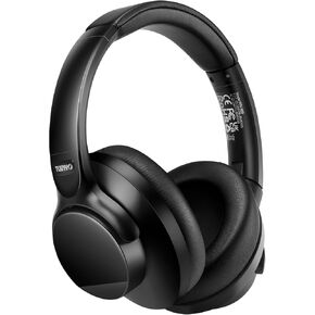 سماعات Tuinyo اللاسلكية - إلغاء الضوضاء على سماعات الأذن Bluetooth مع وقت اللعب 60H وصوت Stereo Deep Bass Hi -Fi للسفر والمنزل والمكتب - Black