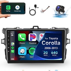 8core 4+64g سيارة ستيريو لتويوتا كورولا 2009-2013 اللاسلكية Carplay Android Auto ، 9 "1280 * 720P IPS IPS Radio Screen ، Android/GPS/WIFI/32EQ 𝐃𝐒𝐏/59UI/Bluetooth5