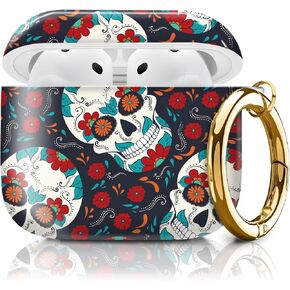Cute Case Cover Compatible with AirPods 4th Generation 2024, Shockproof for Women & Girls with Cute Golden Round Buckle – Protective, Anti-Drop Design(Tortoiseshell) in Saudi Arabia