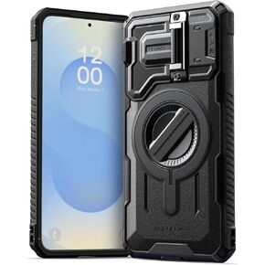VRS Design Terra Guard Ultimate for Galaxy S25 Ultra Case (2025) ، حالة وقائية متميزة مع حماية عدسة الكاميرا الكاملة والشحن اللاسلكي المغناطيسي وتوافق الملحقات (أسود غير لامع)