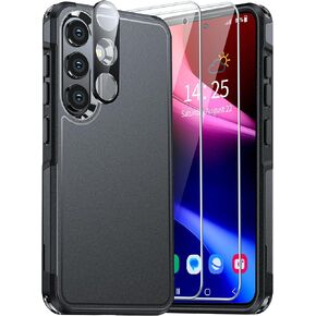 ANTSHARE لـ Samsung Galaxy S25 Ultra Case ، S25 Ultra Case مع حامي الشاشة الزجاجية المقسى ، [حماية من الدرجة العسكرية] قضية هاتف عازلة للخدمة الثقيلة لـ Galaxy S25 Ultra 5G ، Black