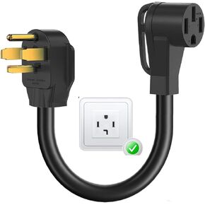 سلك محول شاحن NEMA 14-30P إلى 14-50R EV 16 بوصة متوافق مع استخدام Tesla وRV، مجفف 30 أمبير 4 شوكات إلى 50 أمبير EV 400V للشحن من المستوى 2، مدرج في قائمة ETL