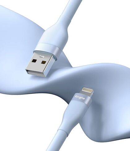 Ringke USB إلى كبل الباستيل البرق (6.6 قدم) ، و USB من النوع A إلى Lightning Charging Charger Carp Carplay Cablen المتوافق مع iPhone و iPad و AirPods - Purple in Kuwait