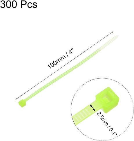 uxcell Cable Zip Ties 80mmx1.8mm Self-Locking Nylon Tie Wraps Black 300pcs in Kuwait