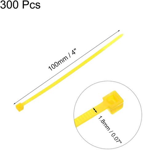 uxcell Cable Zip Ties 80mmx1.8mm Self-Locking Nylon Tie Wraps Black 300pcs in Kuwait