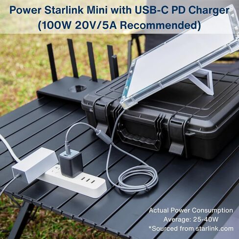 DC Male to DC Female Power Adapter Cable for Starlink Mini, Support 100W 20V/5A PD Input, Waterproof Barrel Jack for Outdoor Use in Kuwait