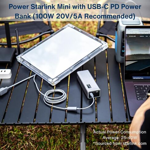 DC Male to DC Female Power Adapter Cable for Starlink Mini, Support 100W 20V/5A PD Input, Waterproof Barrel Jack for Outdoor Use in Kuwait