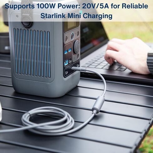 DC Male to DC Female Power Adapter Cable for Starlink Mini, Support 100W 20V/5A PD Input, Waterproof Barrel Jack for Outdoor Use in Kuwait