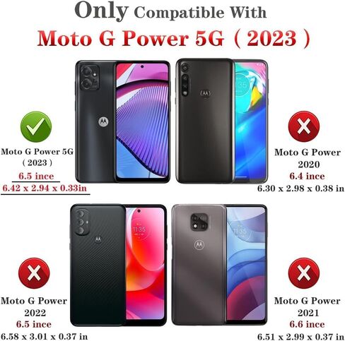 for Moto G Power 5G 2023 Case, Moto G Power 2023 Case with HD Screen Protector, Military Grade Protective Cases with Ring for Moto G Power 5G 2023 (Red) in Kuwait
