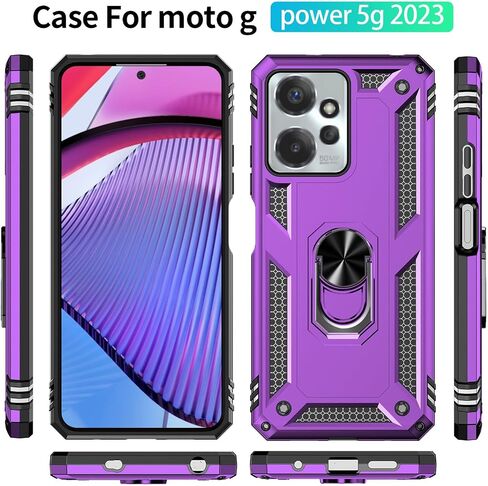 for Moto G Power 5G 2023 Case, Moto G Power 2023 Case with HD Screen Protector, Military Grade Protective Cases with Ring for Moto G Power 5G 2023 (Red) in Kuwait