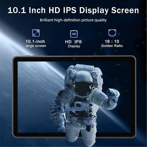 HUIHUANG Tablet 10 inch Android 14 Tablets, 16GB RAM 128GB ROM, 1TB Expand, Octa-Core, 5G/2.4G WiFi, Large Capacity Battery, 5MP + 8MP Dual Camera, Bluetooth 5.0, GPS, Drop Proof Case - Blue in Kuwait