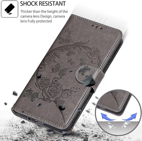 Designed for Google Pixel 9/9 Pro Case Wallet,Women Flip Folio Cover with Embossed PU Leather Stand Credit Card Holders Slots Wrist Strap Phone Case for Google Pixel 9 Pro (Rose Gold) in Kuwait
