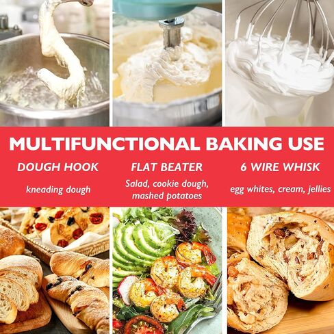 إكسسوارات الفولاذ المقاوم للصدأ لـ Kitchenaid 4.5-5 QT Mead Stand Mixer ، وتشمل 6 أسلاك خفقة ، خافق مسطح ، خطاف العجين للمطبخ ، آمن غسالة الصحون ، وملاءمة لـ KSM45 ، KSM150 in Kuwait