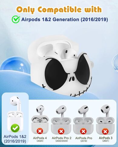 Boaretiu for Airpods 4 Case - 3D Glow in The Dark Cute Funny Smiley Skull Character Anime Scary Horror Cool Cover Design with Carabiner Keychain for Women Girls Girly Boy for Airpod 4 Case, Skeleton in Kuwait