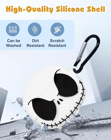 Boaretiu for Airpods 4 Case - 3D Glow in The Dark Cute Funny Smiley Skull Character Anime Scary Horror Cool Cover Design with Carabiner Keychain for Women Girls Girly Boy for Airpod 4 Case, Skeleton in Kuwait