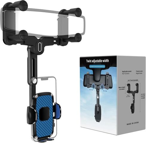 for Magsafe Car Mount, Rear View Mirror Phone Holder, Rotatable and Retractable Phone Holder for Car Compatible with iPhone 15/14/13/12 Series and All Phones with Magsafe Case or Metal Ring in Saudi Arabia