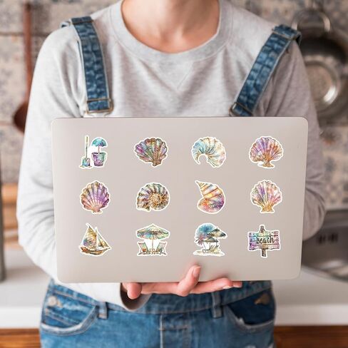 60Pcs Black White Outdoor Travel Nature Stickers - Vinyl Waterproof Forest Wildlife Camping Stickers for Water Bottles,Laptops,Scrapbooks,Luggage in Kuwait