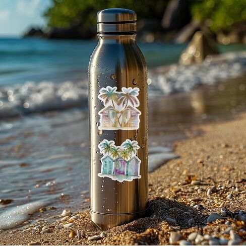 60Pcs Black White Outdoor Travel Nature Stickers - Vinyl Waterproof Forest Wildlife Camping Stickers for Water Bottles,Laptops,Scrapbooks,Luggage in Kuwait