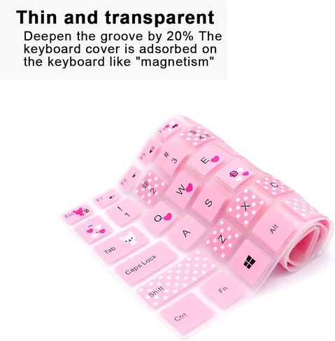 Silicone Keyboard Cover for Dell 14 5481 5482 5485 5491/13 5368 5378 5370 5379 7386 7373 7375 7368 7378 7380/15.6" Inspiron 15 5568 5578 5579 5585 7570 7573 7569 7579 7580 7586,Good Luck in Kuwait
