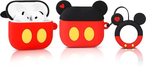 متوافق مع Apple Airpods 4 Case Protection Funny Cute Cartoon Cover مع سلسلة المفاتيح (Minnie) in Kuwait