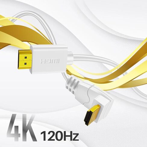 TNP 4K HDMI كابل الزاوية اليمنى 270 درجة (3 قدم) - أبيض عالية السرعة 18GBPS HDMI سلك 4K 60Hz HDR 2K 2160P 1080P 1440P 3D ARC/EARC Ethernet لألعاب الفيديو Xbox One X PS 4 Pro in Kuwait