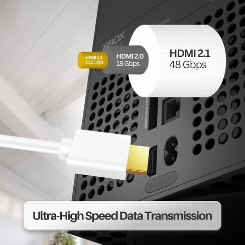 TNP 4K HDMI كابل الزاوية اليمنى 270 درجة (3 قدم) - أبيض عالية السرعة 18GBPS HDMI سلك 4K 60Hz HDR 2K 2160P 1080P 1440P 3D ARC/EARC Ethernet لألعاب الفيديو Xbox One X PS 4 Pro in Kuwait
