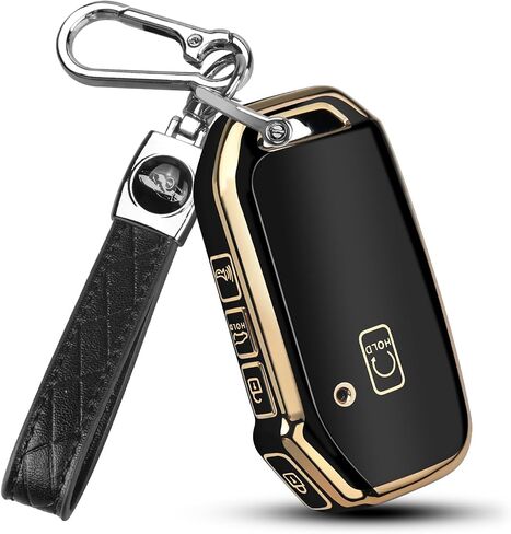 QBUC لغطاء KIA Key Fob مع سلسلة مفاتيح لعام 2019 2020 2021 2022 Kia K5 Sorento Telluride إلخ (1 أو لا يوجد زر على السطح الأمامي فقط) (أزرق) in Kuwait