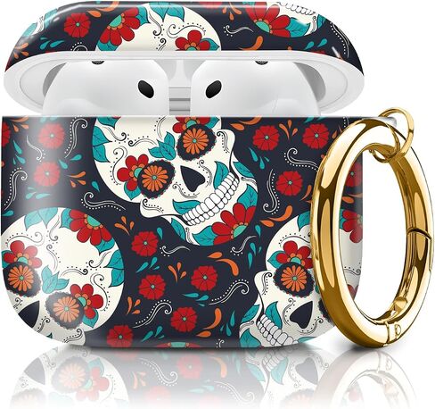 غطاء حماية لطيف متوافق مع AirPods الجيل الرابع 2024، مقاوم للصدمات للنساء والفتيات مع إبزيم دائري ذهبي لطيف - تصميم واقٍ ومضاد للسقوط (صدفة السلحفاة) in Kuwait