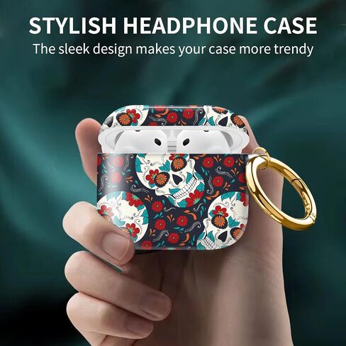 غطاء حماية لطيف متوافق مع AirPods الجيل الرابع 2024، مقاوم للصدمات للنساء والفتيات مع إبزيم دائري ذهبي لطيف - تصميم واقٍ ومضاد للسقوط (صدفة السلحفاة) in Kuwait