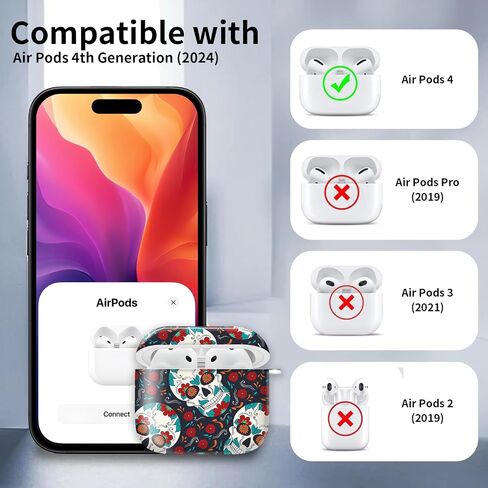 غطاء حماية لطيف متوافق مع AirPods الجيل الرابع 2024، مقاوم للصدمات للنساء والفتيات مع إبزيم دائري ذهبي لطيف - تصميم واقٍ ومضاد للسقوط (صدفة السلحفاة) in Kuwait