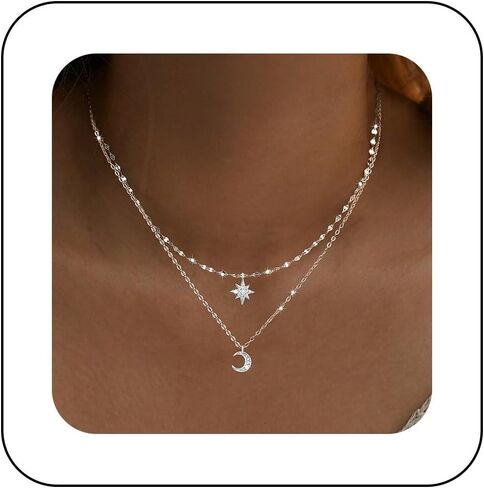 YienDoo Boho Layered Crystal Butterfly Necklace Choker Vintage Silver Tiny Butterfly Pendant Necklace Funky Rhinestone Butterfly Choker Rock Statement Necklace Charm Jewelry for Women and Girls in Kuwait