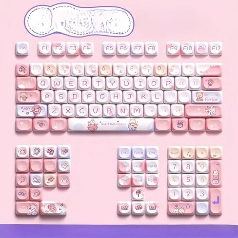 PBT Material Gradient Purple keycaps MOA XDA Profile Round keycaps Set Mechanical Keyboard keycaps Compatible with Cherry MX switches,Gateron,TTC and Clones (MOA-Starry River Dream) in Saudi Arabia