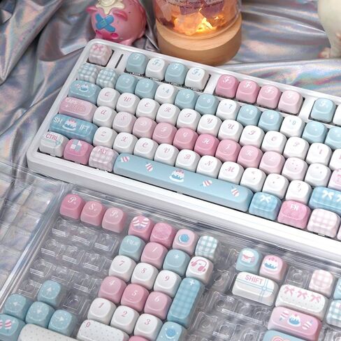 PBT Material Gradient Purple keycaps MOA XDA Profile Round keycaps Set Mechanical Keyboard keycaps Compatible with Cherry MX switches,Gateron,TTC and Clones (MOA-Starry River Dream) in Saudi Arabia