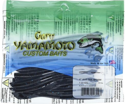 Yamamoto 4" KUT Tail Worm Green Pumpkin (20 Pack), One Size, (YAM-7-20-297) in Kuwait