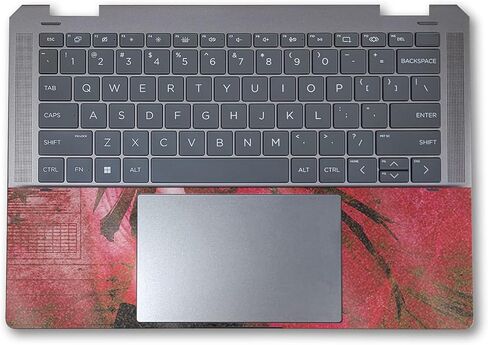 Glossy Glitter Laptop Skin Compatible with HP Spectre x360 14" (2024) - Blue Vintage - Premium 3M Vinyl Protective Wrap Decal Cover - Easy to Apply | Crafted in The USA by MightySkins in Saudi Arabia