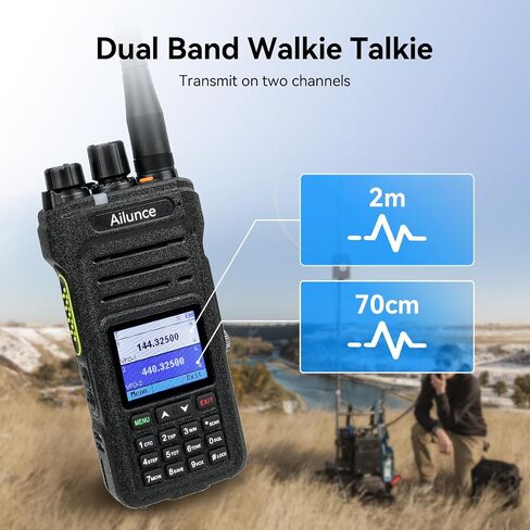 RETEVIS AILUNCE HA1UV HANDHELD HAM Radio ، راديو النطاق المزدوج مع هوائي SMA-F ، شحن USB-C ، 2800 مللي أمبير ، IP67 مقاوم للماء ، Sub-PTT ، NOAA ، راديو طويل المدى 2 Way للهواة الراديو (1 حزمة) in Kuwait