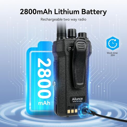 RETEVIS AILUNCE HA1UV HANDHELD HAM Radio ، راديو النطاق المزدوج مع هوائي SMA-F ، شحن USB-C ، 2800 مللي أمبير ، IP67 مقاوم للماء ، Sub-PTT ، NOAA ، راديو طويل المدى 2 Way للهواة الراديو (1 حزمة) in Kuwait