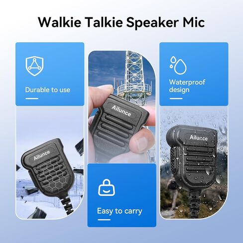 RETEVIS AILUNCE HA1UV HANDHELD HAM Radio ، راديو النطاق المزدوج مع هوائي SMA-F ، شحن USB-C ، 2800 مللي أمبير ، IP67 مقاوم للماء ، Sub-PTT ، NOAA ، راديو طويل المدى 2 Way للهواة الراديو (1 حزمة) in Kuwait