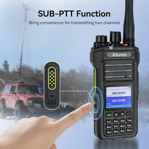 RETEVIS AILUNCE HA1UV HANDHELD HAM Radio ، راديو النطاق المزدوج مع هوائي SMA-F ، شحن USB-C ، 2800 مللي أمبير ، IP67 مقاوم للماء ، Sub-PTT ، NOAA ، راديو طويل المدى 2 Way للهواة الراديو (1 حزمة) in Kuwait