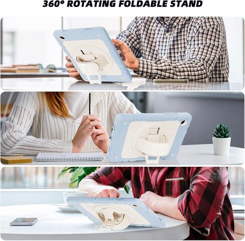 for Samsung Galaxy Tablet A8 Case 10.5 inch 2022 SM-X200/X205/X207 with Screen Protector [360 Rotating Stand] &Hand Shoulder Strap Shockproof Rugged Protective Cover|Black in Kuwait