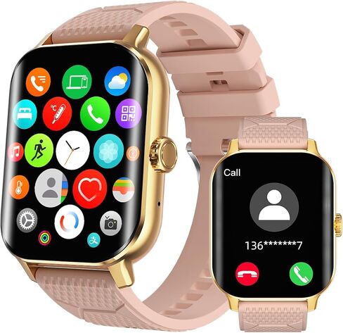 Smart Watch for Men Women Answer/Make Call 2.01 Amoled Fitness Tracker with 24/7 Heart Rate Blood Oxygen Blood Pressure Sleep Monitor IP68 Waterproof Smartwatch for iOS Android Phones Pedometer in Kuwait
