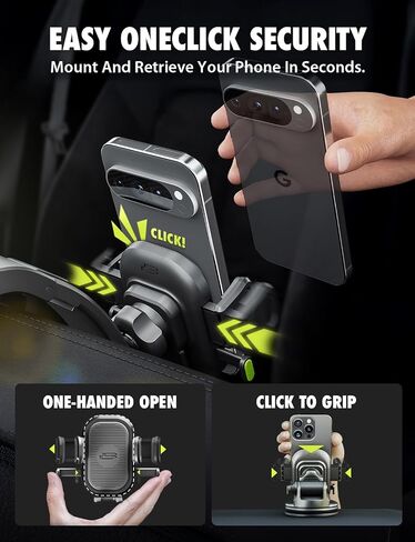 Bracketron Dashboard Cell Phone Holder - Oneclick Extend Car Phone Holder Mount for Dashboard Phone Holder for Samsung, 6.7" Arm Secure Your Phone with One Click in Saudi Arabia