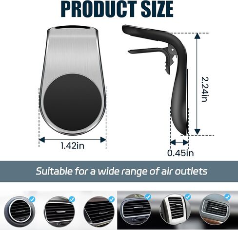 حامل الهاتف المغناطيسي للسيارة ، حامل الهاتف لتهوية هواء سيارتك ، حامل الهاتف الخلوي القابل للتعديل ، مركبة شاملة للهاتف مجانًا لجميع الهواتف الذكية (أسود) in Kuwait