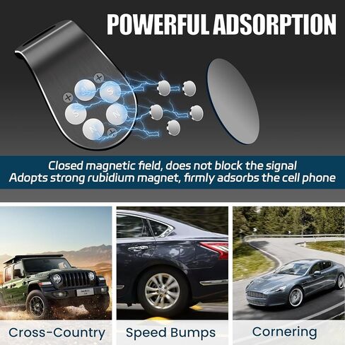 حامل الهاتف المغناطيسي للسيارة ، حامل الهاتف لتهوية هواء سيارتك ، حامل الهاتف الخلوي القابل للتعديل ، مركبة شاملة للهاتف مجانًا لجميع الهواتف الذكية (أسود) in Kuwait