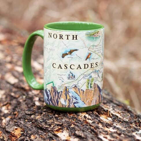 Olympic National Park Map Ceramic Mug (Large 16oz) Coffee Cup, Tea, Cocoa, Hot Chocolate, Brew Mugs, and Cold Drinks, BPA-FREE - For Office, Home, Gift (Individual Mug) in Saudi Arabia
