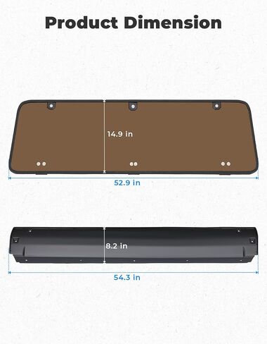 KEMIMOTO Rear Hard Windshield Rear Window Compatible with Polaris General 1000 / General 4 1000 / General XP 1000 / General XP 4 1000 Clear Scratch Resistant Window Accessories in Kuwait
