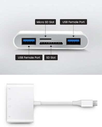 USB C SD Card Reader USB-C إلى SD MicroSD XD Picture MS Memory Stick Compact Flash ، Type C 6 Slots Trail Cameras Adapter for iPhone 15 16 iPad Mac Macbook Macbook المزيد من أجهزة USBC in Kuwait