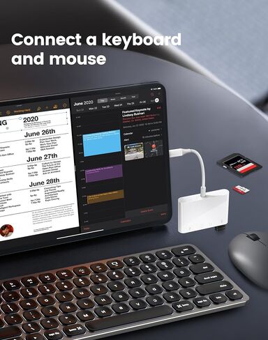 USB C SD Card Reader USB-C إلى SD MicroSD XD Picture MS Memory Stick Compact Flash ، Type C 6 Slots Trail Cameras Adapter for iPhone 15 16 iPad Mac Macbook Macbook المزيد من أجهزة USBC in Kuwait